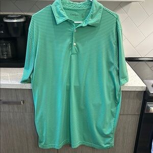 Green Striped Men's Polo Shirt
